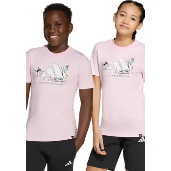 Dětská móda Dětské bavlněné tričko adidas JY4949 růžová 03X, vel. 164