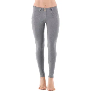 Dámské jeggings kalhoty FREDDY-WR.UP® skinny push up organic cotton trousers with regular waist-Grey Šedá M