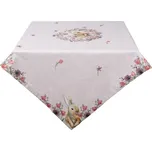 Béžový bavlněný ubrus s králíčkem Happy Bunny - 100*100 cm 239780428