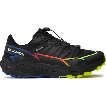 Dámská běžecká obuv Pánská běžecká trailová obuv SALOMON-ThunderCross GTX Blue Fire black/surf the web/safety yellow Černá 44 2/3