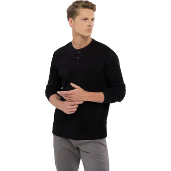 Pánské tričko Pánské triko s dlouhým rukávem VOLCANO-L-KROTI-700-BLACK Černá L