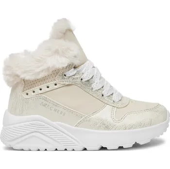 Dívčí tenisky Dívčí kotníkové zimní boty SKECHERS-Uno Lite Comfurt Collar natural Béžová 34