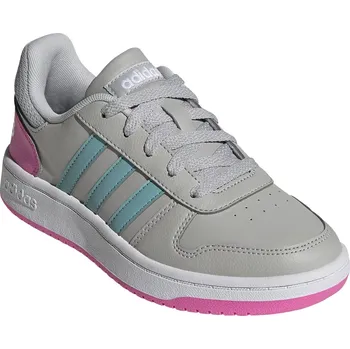 Chlapecké tenisky Dětská rekreační obuv ADIDAS-Hoops 2.0 core grey two/mint ton/screaming pink Šedá 33