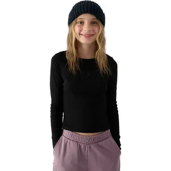 Dívčí tričko Dívčí tričko s dlouhým rukávem 4F JUNIOR-LONGSLEEVE-JWAW24TLONF292-20S-DEEP BLACK Černá 152