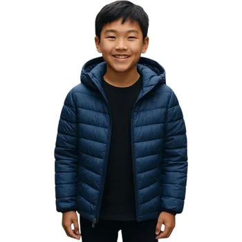 Chlapecká bunda 4F JUNIOR-DOWN JACKET-JWAW24TDJAM460-32S-DENIM Modrá 134