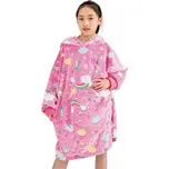 Dětská mikina svítící ve tmě růžová duha