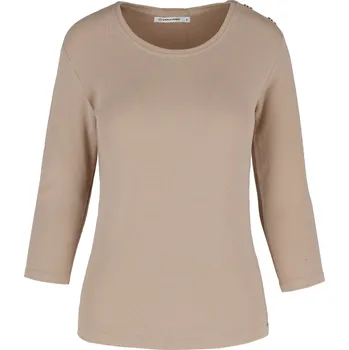 Dámské tričko Dámské triko s dlouhým rukávem VOLCANO-KATI-102-BEIGE Béžová L