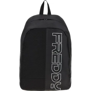 Městský batoh Dámský batoh FREDDY-Black nylon backpack with maxi-logo-Black Černá 25 L