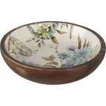 Hnědá dřevěná dekorativní miska s malbou Elis - Ø 24*4 cm 239780420