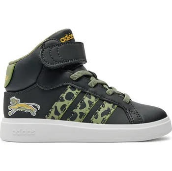 Chlapecká obuv Chlapecká rekreační obuv ADIDAS-Grand Court Mid Lion King K carbon/green Černá 31