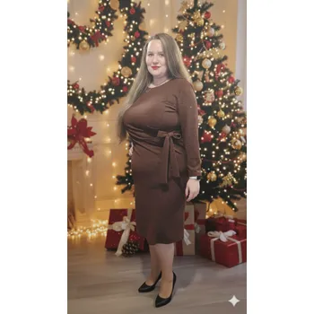 Dámské šaty Společenské šaty se třpytkami hnědé Velikost: UNI: L-4XL