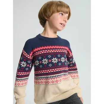 Pánský svetr Sinsay - Vánoční svetr se skandinávským vzorem - vícebarevná - 560DF-MLC - 560DF-MLC-122