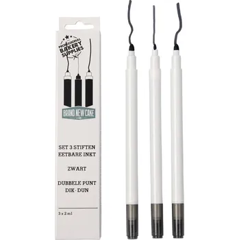 Potravinářské barvivo Černé jedlé fixy set/3 – BrandNewCake