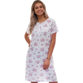 Dámská noční košile Romantická květinová noční košilka pro klidné sny 1C4096 fialová xxxl