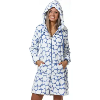 Dámský župan Župan dámský huňatý na zip 1Z1020 modrá xxl