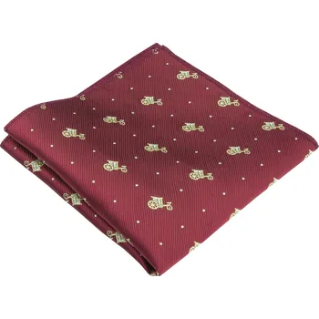 Látkový kapesník Vínově červený pánský kapesníček s retro motivem kočárů