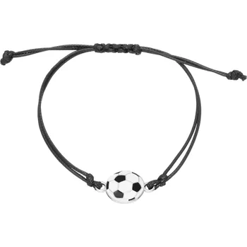 Náramek Troli Černý textilní náramek Fotbalový míč + 2 měsíce na vrácení zboží