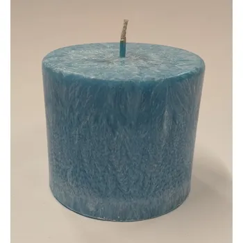 Svíčka Svíčka vonná z palmového vosku - válec 6 cm - azurová modrá - Ledový vítr