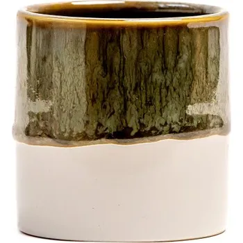 Květináč Keramický obal Cairns 6 cm, zelená/bílá