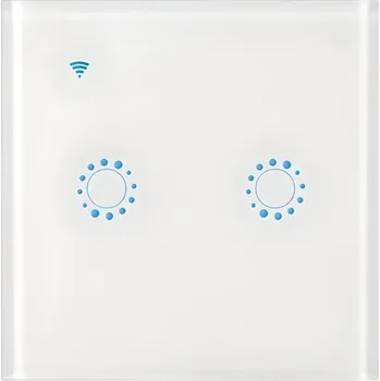 LED páska EwTouch Wi-Fi dotykový vypínač 2CH, eWeLink, No Neutral, skleněný panel, bílý ET-EWL-WF2W