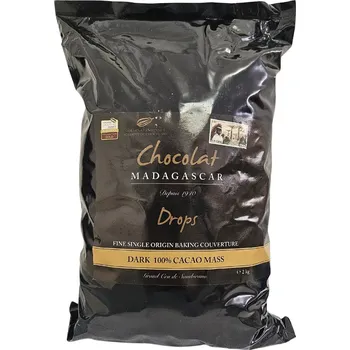 Čokoláda Chocolat Madagascar | Čokoládové pecky na pečení - 100 % kakaa nealkalizované kakao z Criollo-Trinitario-Forastero bobů - 2 kg