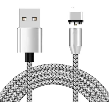 VERK Magnetický USB nabíjecí kabel 3v1 LED Barva: Stříbrná