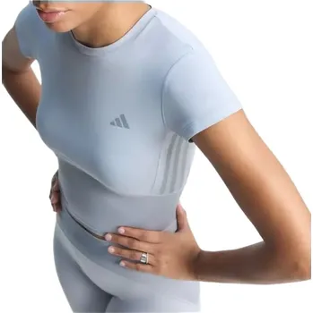 Dámské tréninkové triko s krátkým rukávem ADIDAS-HYG SHN BABY T HALSIL/GREY Stříbrná L