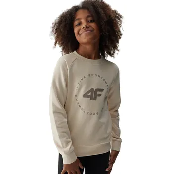 Dívčí mikina Dívčí mikina 4F JUNIOR-SWEATSHIRT-JAW23TSWSF637-12S-CREME Béžová 164