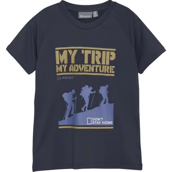 Chlapecké tričko s krátkým rukávem COLOR KIDS-T-shirt W. Print - S/S, total eclipse Modrá 116