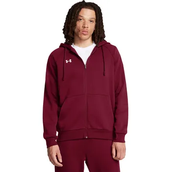 Pánská mikina Pánská zateplená mikina se zipem UNDER ARMOUR-UA Rival Fleece FZ Hoodie-RED Červená XL