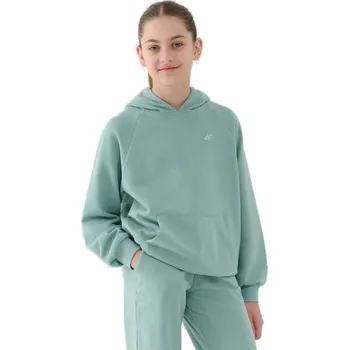 Pánská mikina Dívčí mikina s kapucí 4F JUNIOR-SWEATSHIRT F1478-47S-MINT Zelená 164