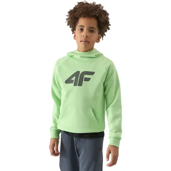Chlapecká mikina Chlapecká mikina se zipem 4F JUNIOR-SWEATSHIRT-4FJWSS24TSWSM0925-42S-LIGHT GREEN Zelená 146