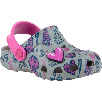 Dívčí pantofle Dívčí kroksy (rekreační obuv) COQUI-Little Frog + Amulet grey/fuchsia Šedá 27/28