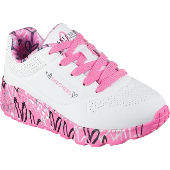 Dámská obuv Dívčí rekreační obuv SKECHERS-Uno Lite Lovely Luv white/hot pink Bílá 33