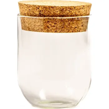 Váza Skleněná váza Camia s korkovým víčkem, výška 9 cm