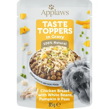 Krmivo pro psa 24x85g Applaws Taste Toppers in Sauce - kuřecí s hráškem, dýní a bílými fazolemi