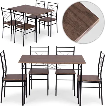 MODERNHOME Jídelní set nábytku Stůl + 4 židle VERONA ModernHome