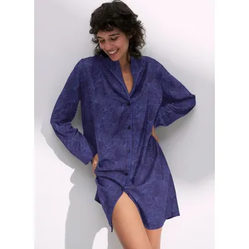 Dámská noční košile Noční košile rozepínací TRIUMPH BOYFRIEND FIT NDW 03 BLUE 42 0