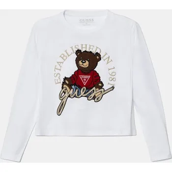 Chlapecké oblečení Dětské bavlněné tričko s dlouhým rukávem Guess J4BI10.I3Z14.9BYH bílá 00X, vel. 147-157
