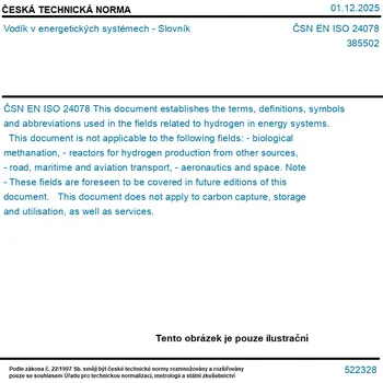 ČSN EN ISO 24078 - Vodík v energetických systémech - Slovník - Tisk