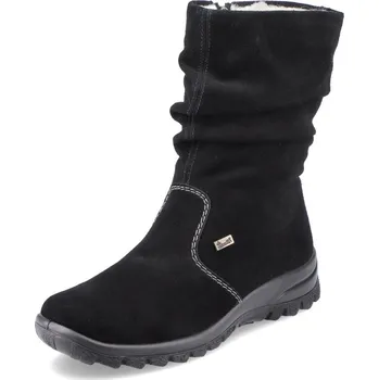 Dámské kozačky Rieker Z7171-01 dámské kožené kozačky černá Barva: Černá, Velikost: 40