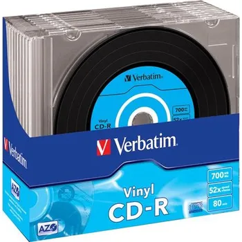 Médium Verbatim CD-R AZO 700MB, 52x, vinyl, slim case 10 ks