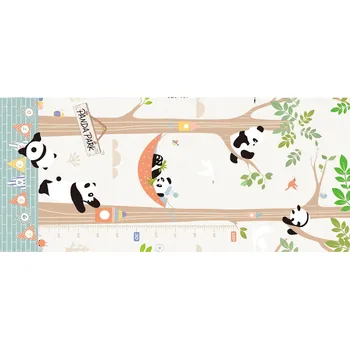 Hrací deka KIK KX4503 Vzdělávací pěnová oboustranná podložka PANDA PARK, 180 × 200 cm