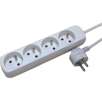 elektrický kabel Prodlužovací přívod, 4 zásuvky, 5 m, bílý