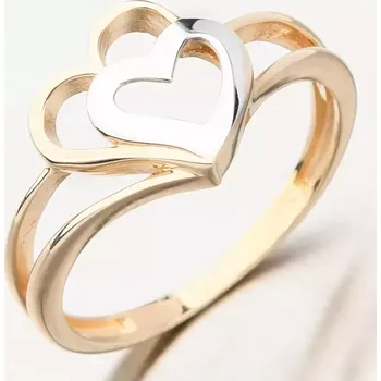 Šperk Prsten se srdíčky zlato 585 GCA11-002 velikost 65