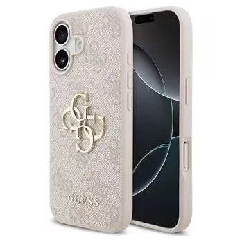 Pouzdro na mobilní telefon Guess PU 4G Metal Logo Zadní Kryt pro iPhone 17 Pink