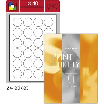 Kotouček do pokladny a tiskárny štítků Kulaté etikety S&K Label, 40 mm, bílé