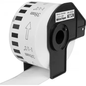 Kotouček do pokladny a tiskárny štítků PRINTLINE kompatibilní etikety s Brother DK-22225, bílá papírová role 38 x 30,48m