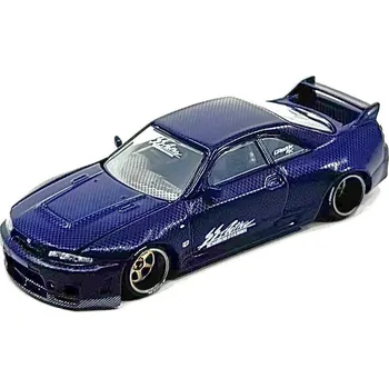 auto na autodráhu Mini GT Nissan Skyline GT-R (R33) Active Carbon R V2 1995 Kaido House 1:64