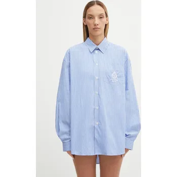 Dámská košile Bavlněná košile Sporty & Rich Crown Tennis Oversized, S, modrá, 50X